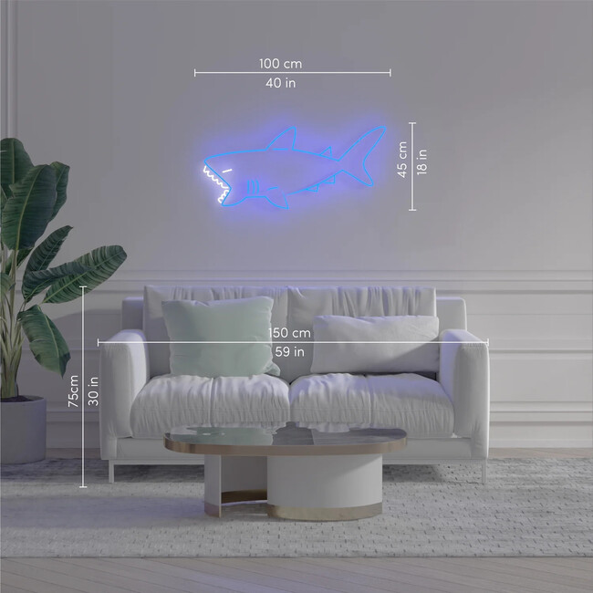 Shark LED Neon Sign, Blue