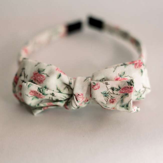 Three Little Bows Headband, Wild Rose