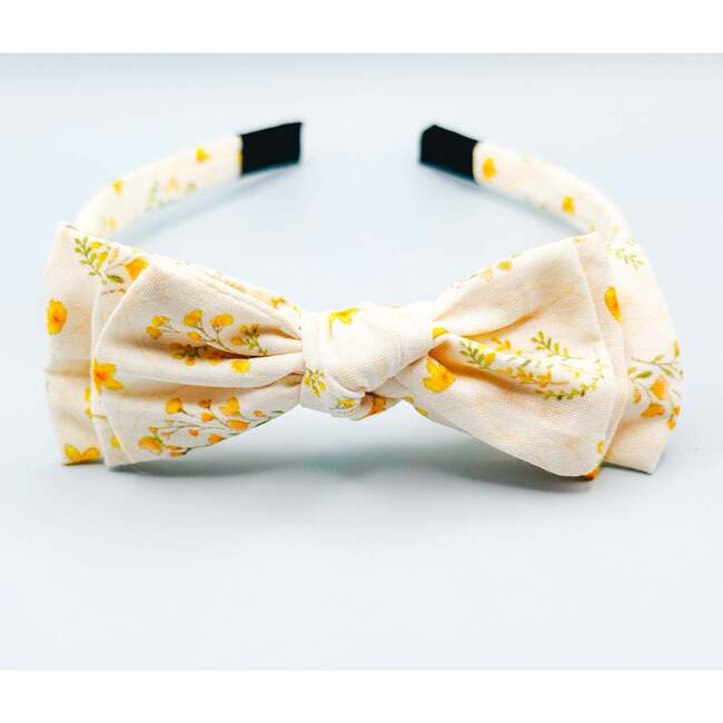 Three Little Bows Headband, Sonny Blossom Golden Blossom