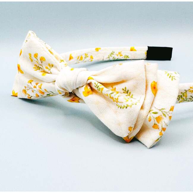 Three Little Bows Headband, Sonny Blossom Golden Blossom - Headbands - 4