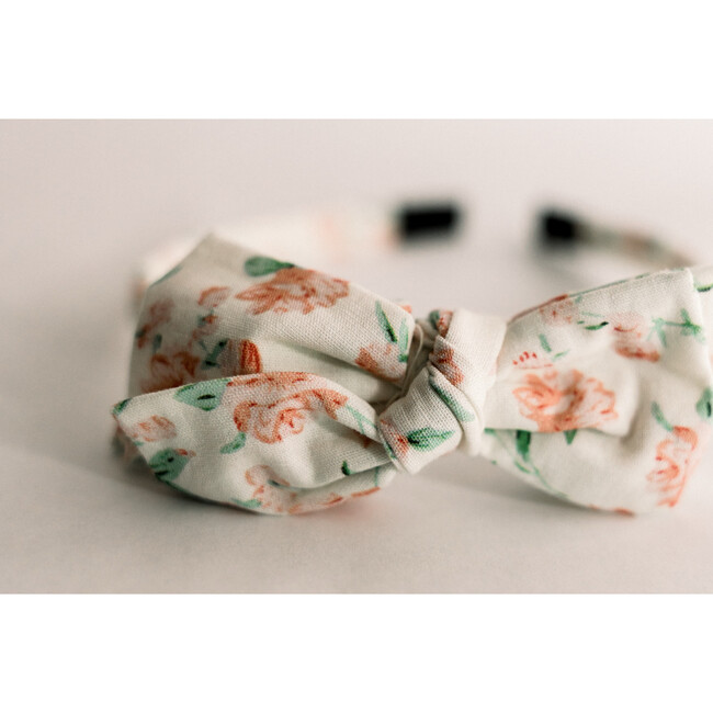 Three Little Bows Headband, Peony Charm