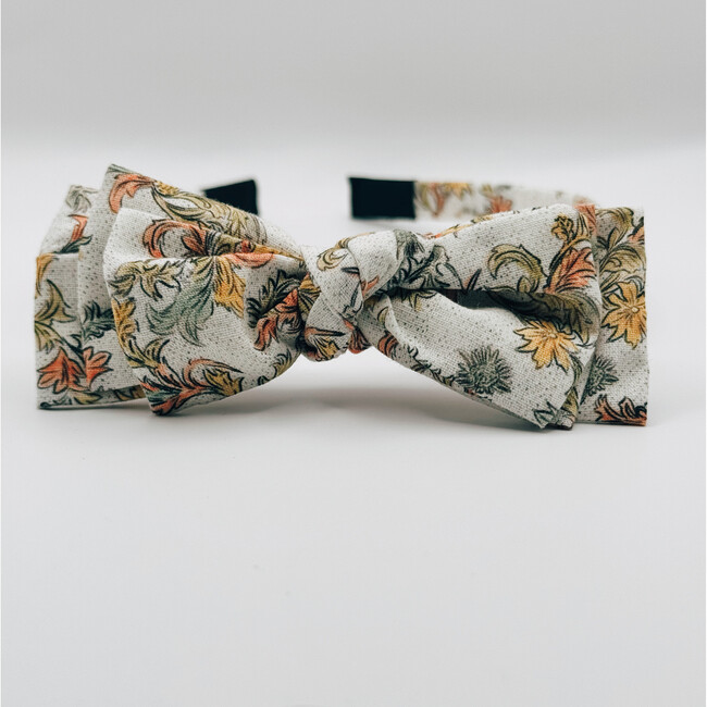 Three Little Bows Headband, Mustard Sage Bloom