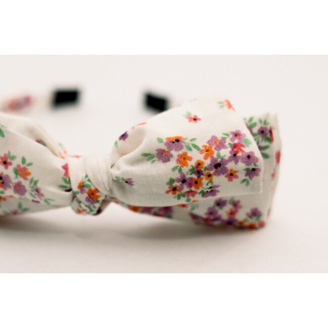 Three Little Bows Headband, Periwinkle Meadow