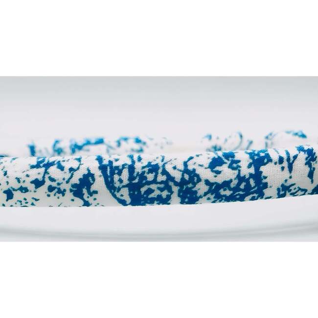 Three Little Bows Headband, Blue Toile - Headbands - 3