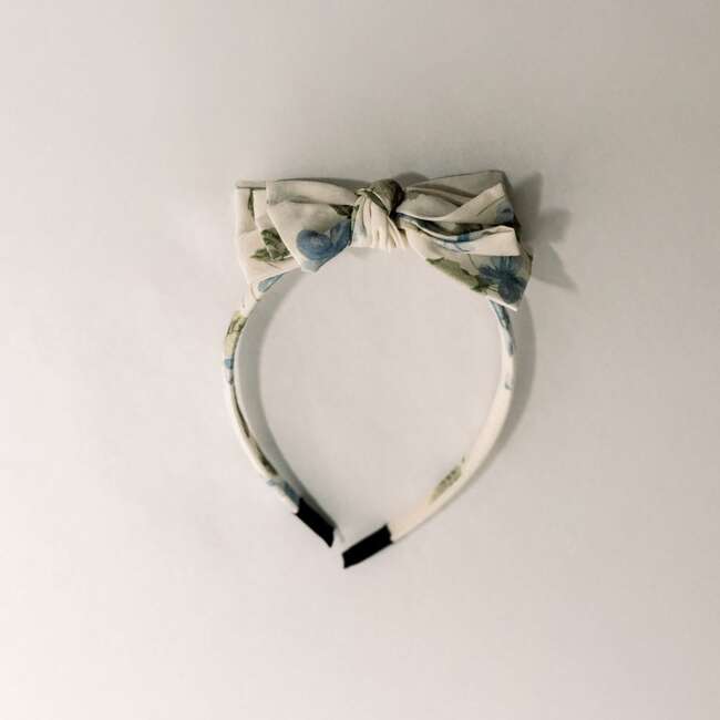 Three Little Bows Headband, Fleurs bleues Blue Meadow - Headbands - 3