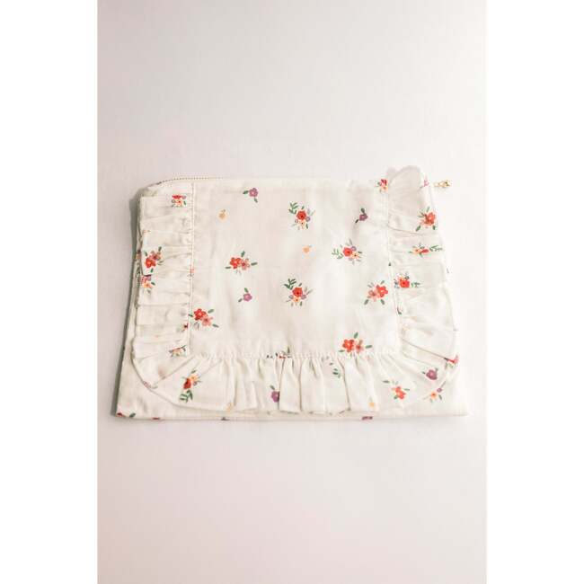 Summer Petals Timeless Floral Ruffle Pouch