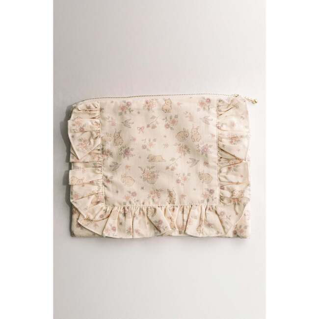 Storybook Bunny Timeless Floral Ruffle Zipper Pouch