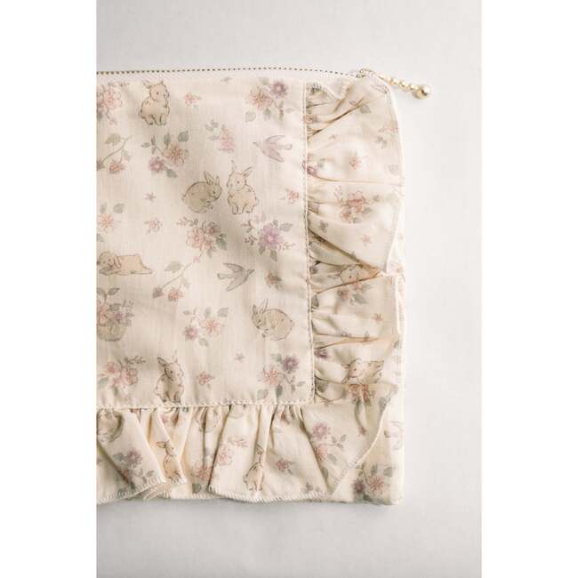 Storybook Bunny Timeless Floral Ruffle Zipper Pouch - Bags - 3