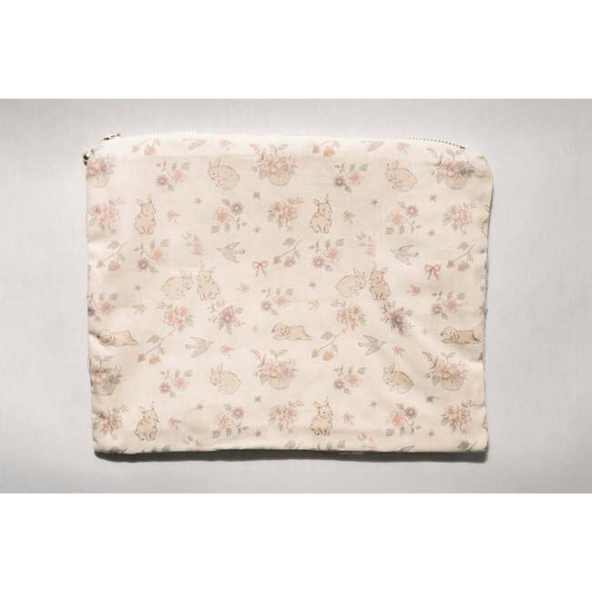 Storybook Bunny Timeless Floral Ruffle Zipper Pouch - Bags - 4