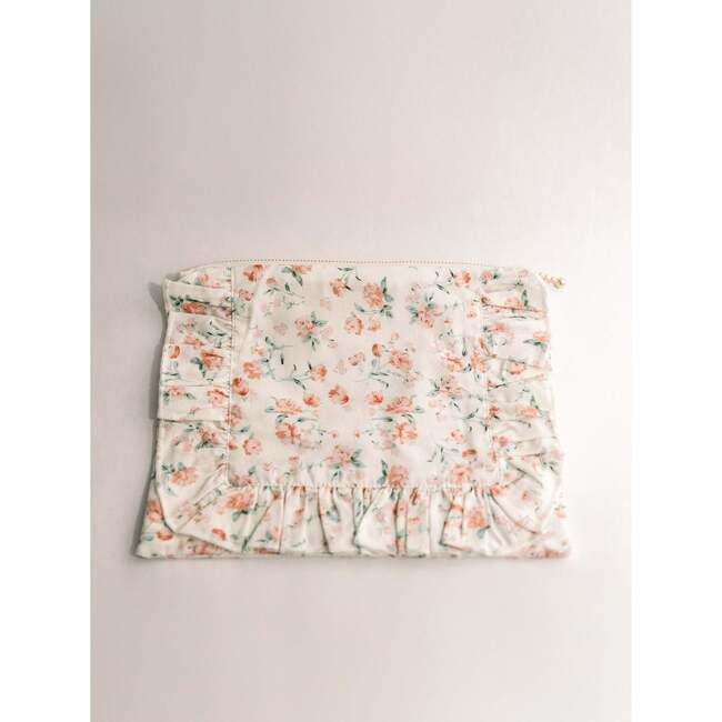 Sorrento Bloom Timeless Floral Ruffle Zipper Pouch