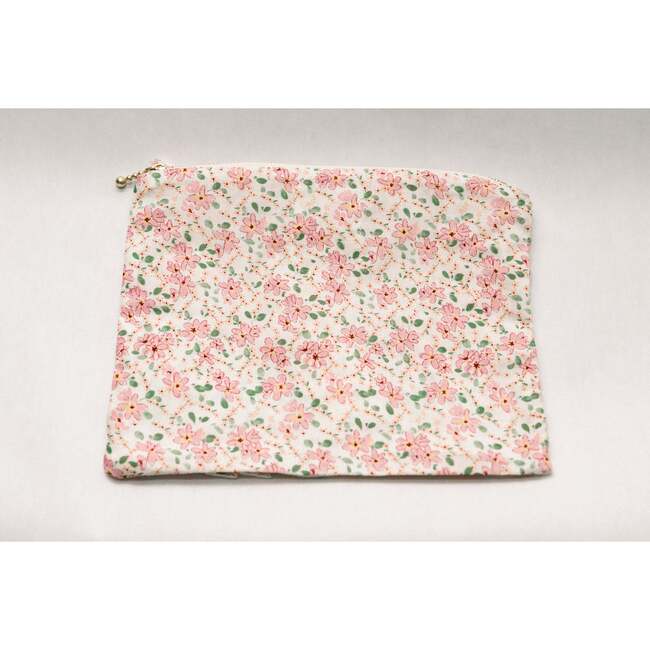 Peach Blossom Timeless Floral Ruffle Zipper Pouch - Bags - 3
