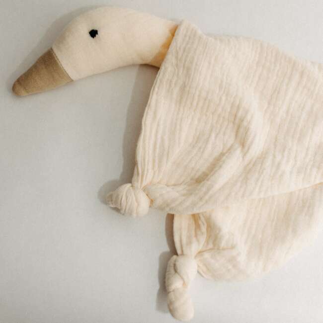 Goose Lovey Security Blanket, Organic Cotton Vanilla Cream