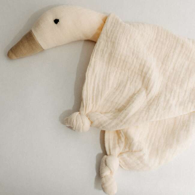 Goose Lovey Security Blanket, Organic Cotton Vanilla Cream