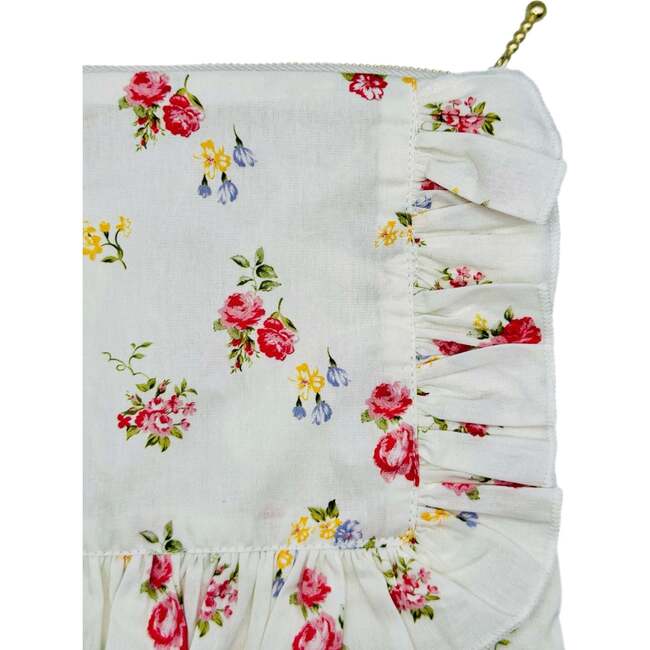 English Rose Posy Timeless Floral Ruffle Zipper Pouch - Bags - 3