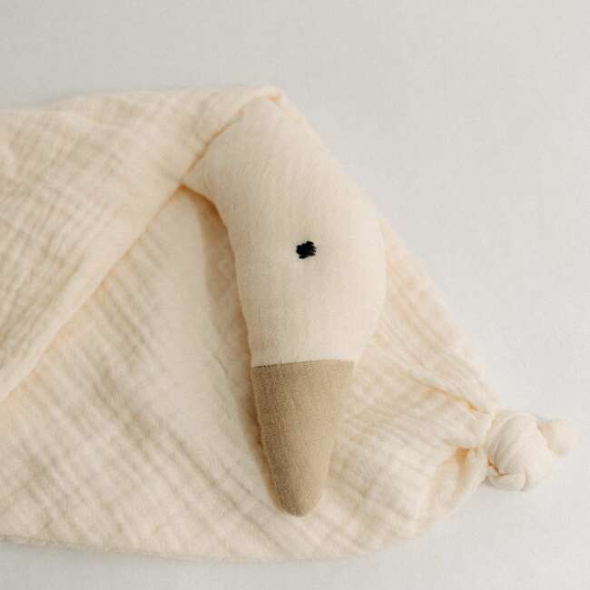 Goose Lovey Security Blanket, Organic Cotton Vanilla Cream - Plush - 4