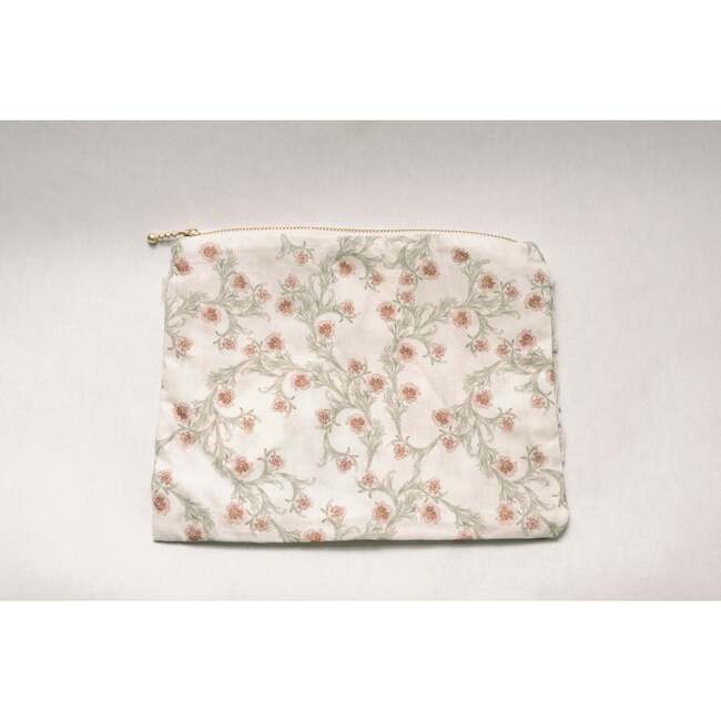 Lilac Vine Scroll Timeless Floral Ruffle Zipper Pouch - Bags - 4