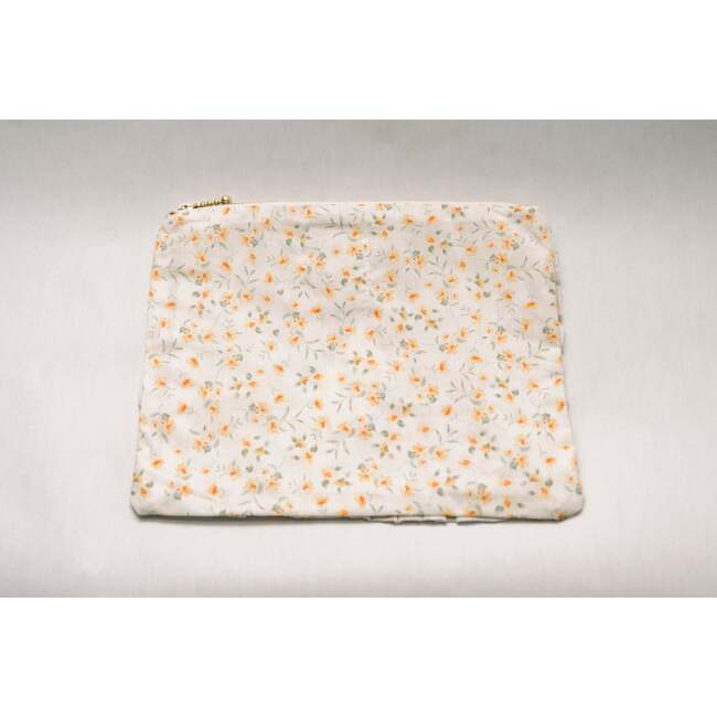 Lemon Blossoms Timeless Floral Ruffle Zipper Pouch - Bags - 4