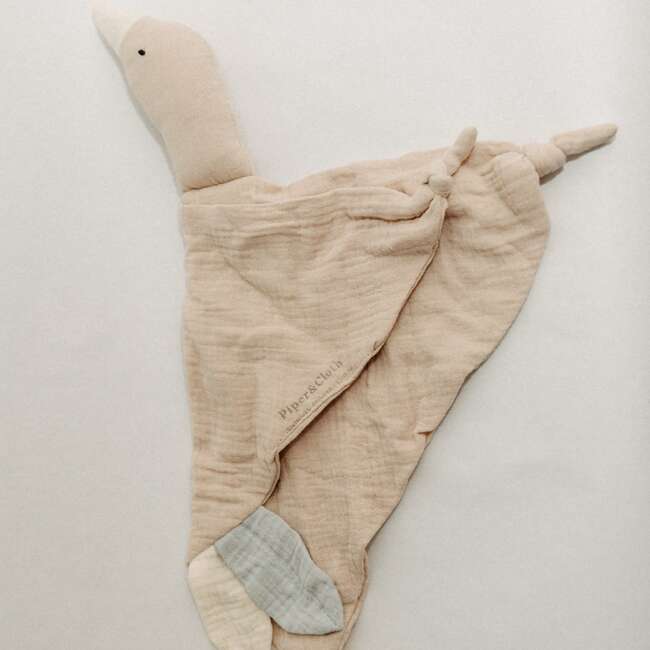 Goose Lovey Security Blanket, Organic Cotton Sand Dune - Plush - 4