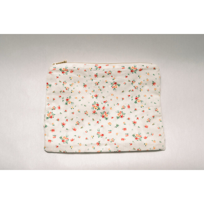 Clementine Bloom Timeless Floral Ruffle Zipper Pouch - Bags - 3