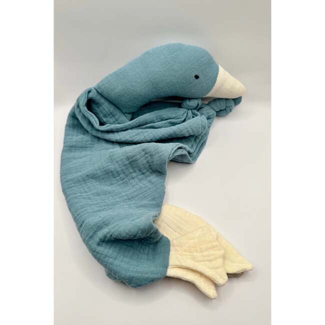 Goose Lovey Security Blanket, Organic Cotton Ocean Mist