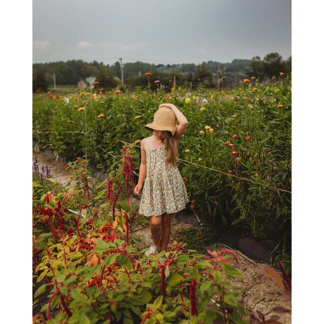 Hikari Pintuck Dress, Mustard Sage Blossom