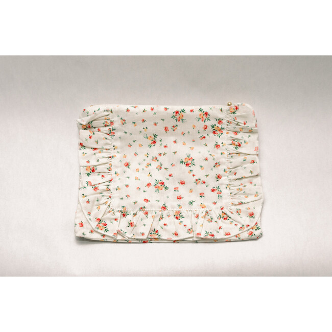 Clementine Bloom Timeless Floral Ruffle Zipper Pouch - Bags - 4