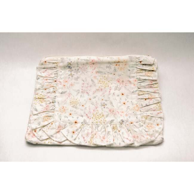 Dewdrop Meadow Timeless Floral Ruffle Zipper Pouch - Bags - 3