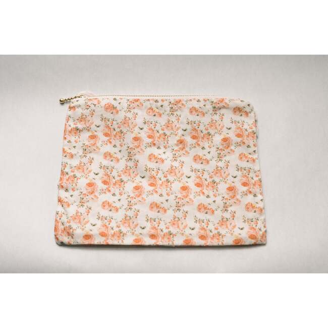 Coral Petal Blooms Timeless Floral Ruffle Zipper Pouch - Bags - 4