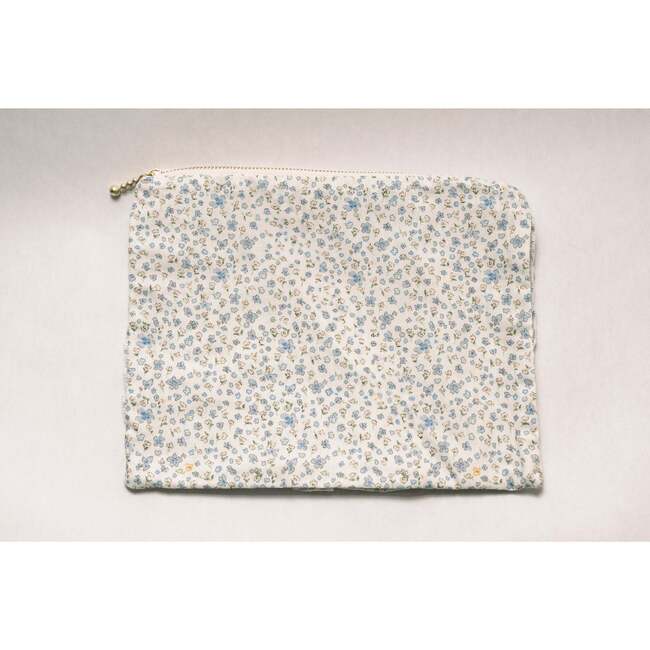 Bluebell Charm Timeless Floral Ruffle Zipper Pouch - Bags - 3