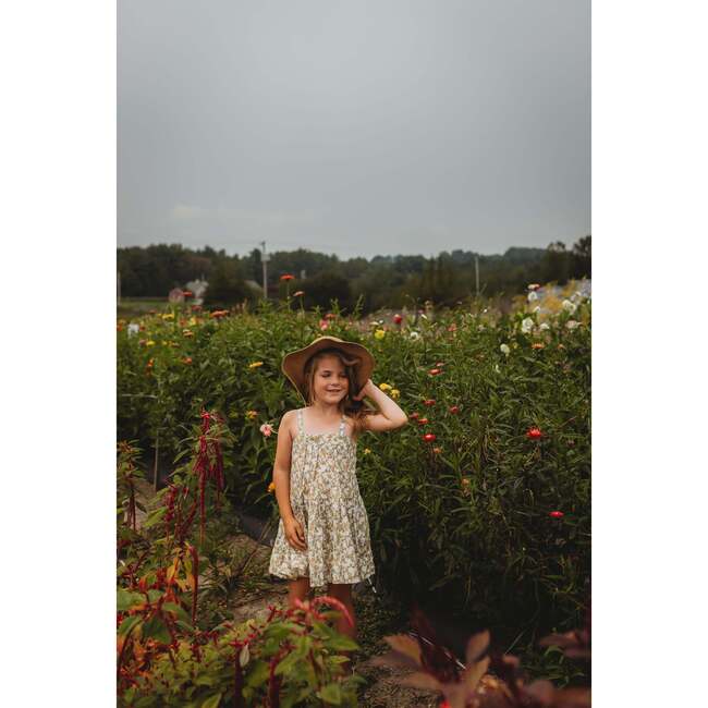 Hikari Pintuck Dress, Mustard Sage Blossom - Dresses - 5