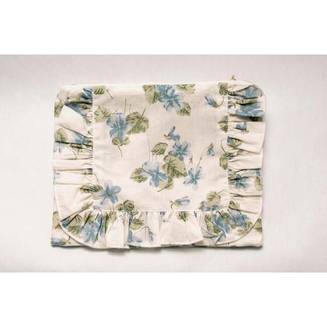 Cornflower Lane Timeless Floral Ruffle Zipper Pouch - Bags - 4