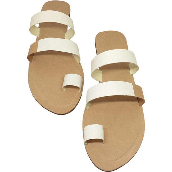 Women's Trompe L'oeil Sandal, White/natural