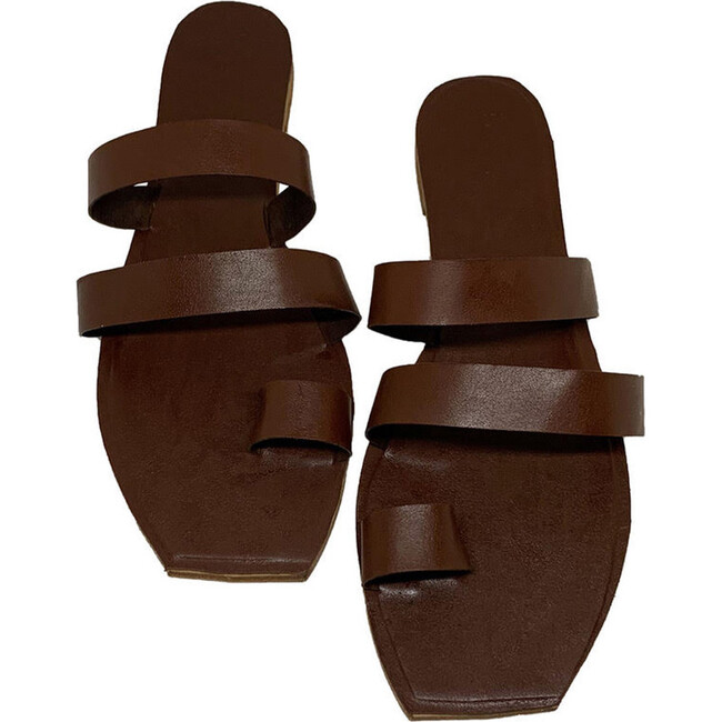 Women's Trompe L'oeil Sandal, Chocolate