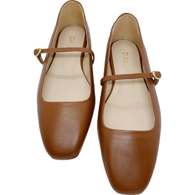 Women's Hilda Mary Jane Ballet Flats, Cognac