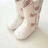 Cowgirl Bow Baby Bootie, White & Pink - Booties - 2 - thumbnail