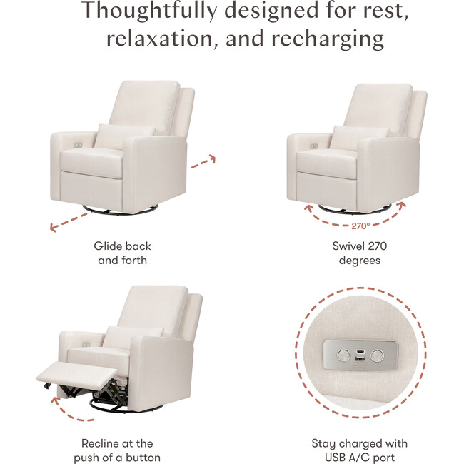 Sigi Glider Recliner, Performance Cream Eco-Weave