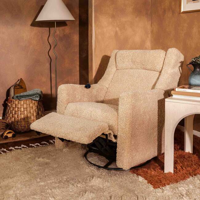 Kiwi Deluxe Power Glider Recliner, Chai Shearling