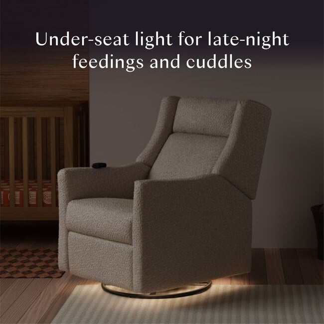 Kiwi Deluxe Power Glider Recliner, Almond Teddy Loop - Glider - 7
