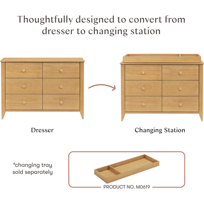 Sprout 6-Drawer Double Dresser, Honey - Dressers - 4