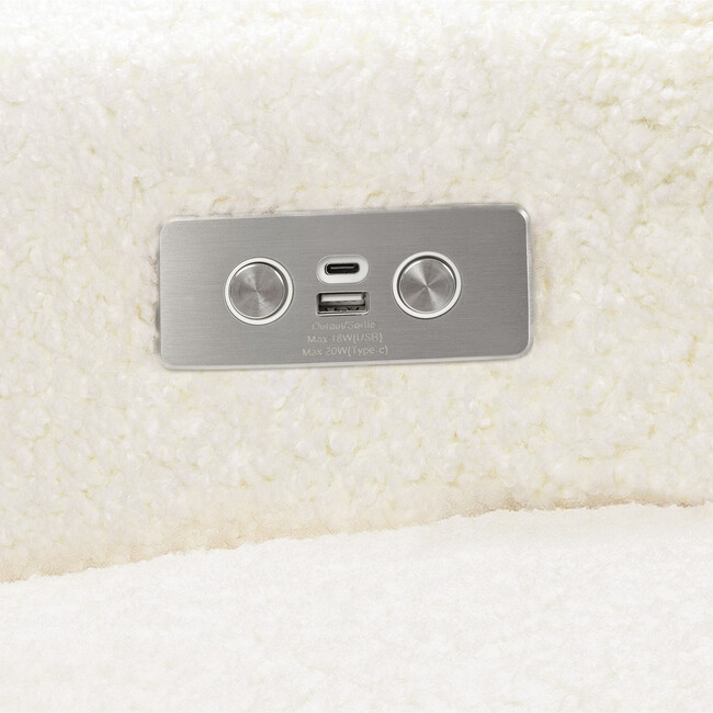 Sigi Glider Recliner, Cream Shearling - Glider - 5