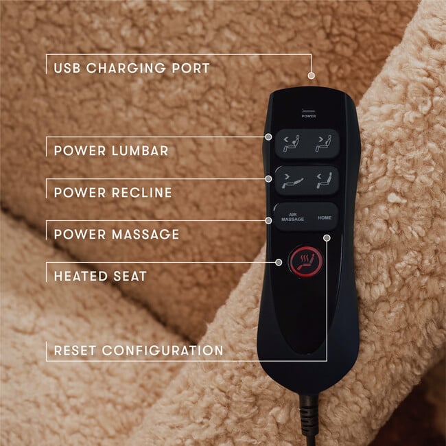 Kiwi Deluxe Power Glider Recliner, Chai Shearling - Glider - 7