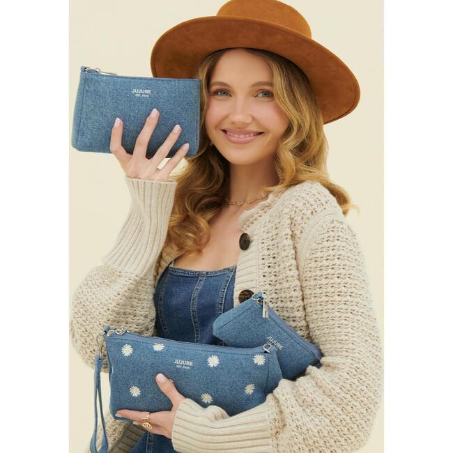 3-piece Pouch Set, Denim & Daisies - Diaper Bags - 5