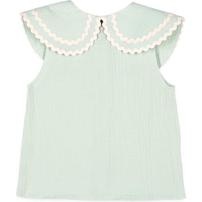 Alice Muslin Collared Blouse, Green Lily - Blouses - 1