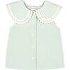 Alice Muslin Collared Blouse, Green Lily - Blouses - 2 - thumbnail