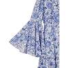 Block Printed Women's Dress - Blue Floral - Dresses - 2