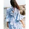 Block Printed Women's Dress - Blue Floral - Dresses - 3
