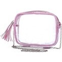 Pink Metallic Clear Crossbody Bag