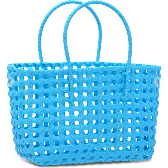 Large Blue Woven Tote - Bags - 1