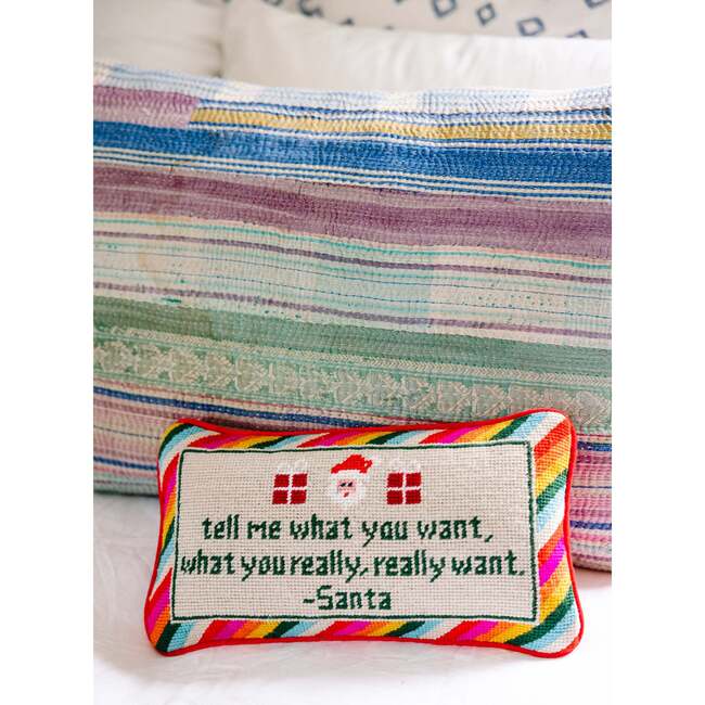 Tell Me What You Want Needlepoint Pillow