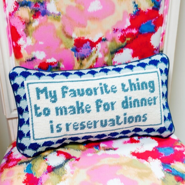 Reservations Needlepoint Pillow